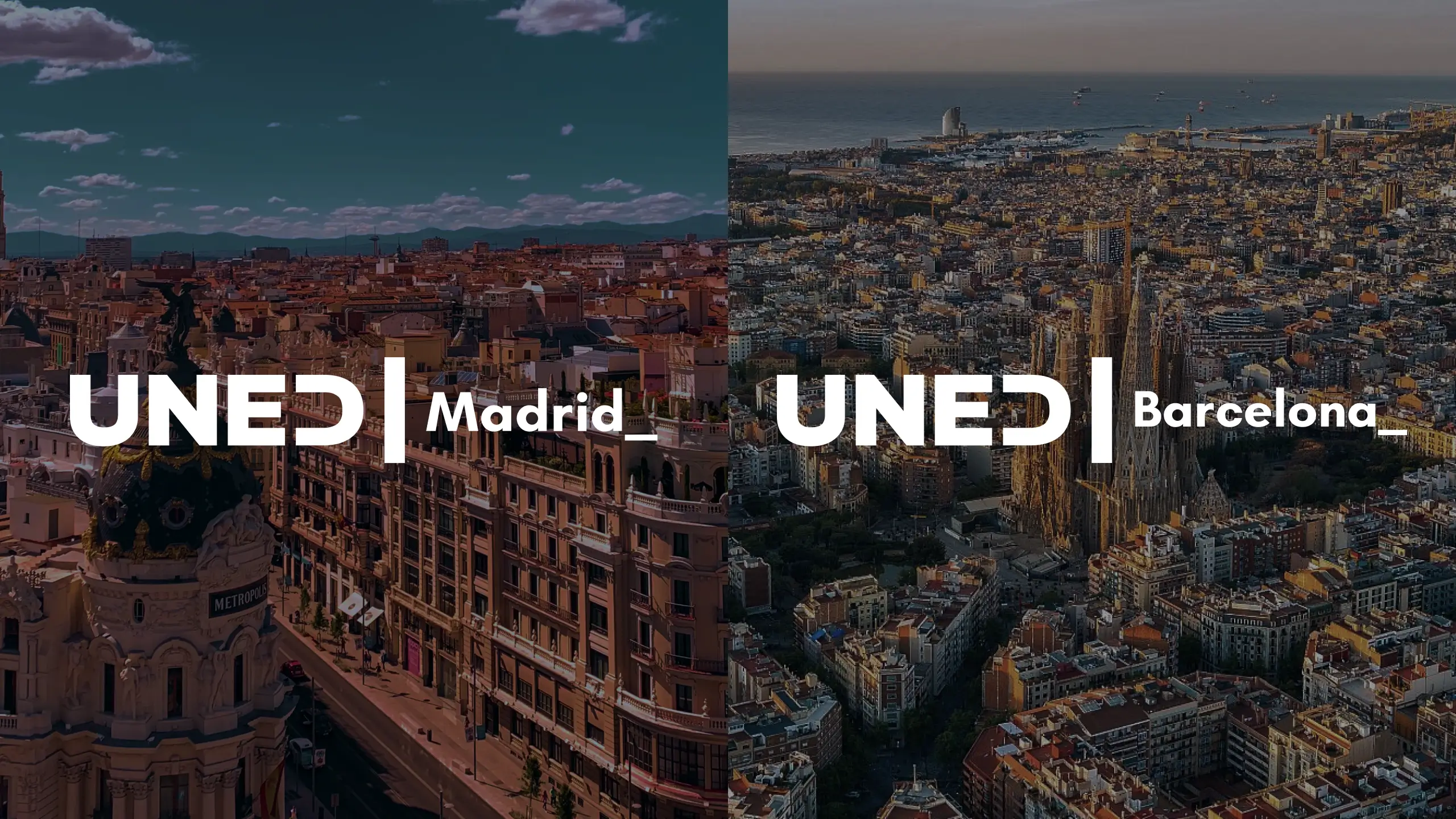 Logo de la UNED unido a la localización de la facultad